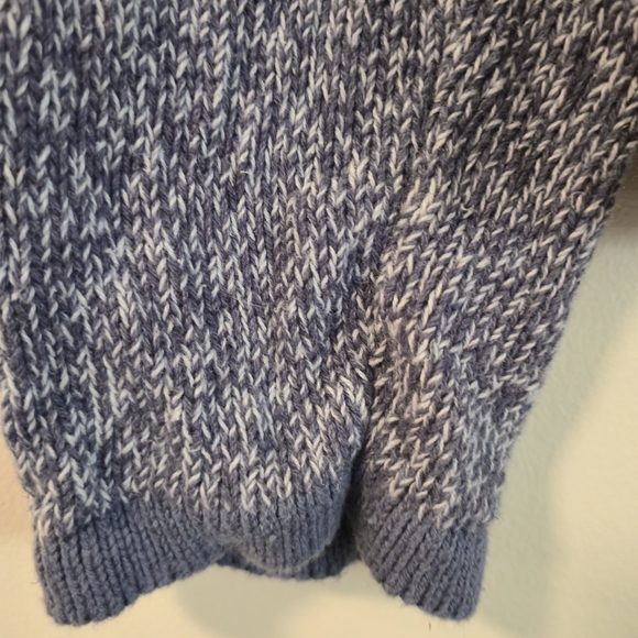 Holiday Time XL Blue Heather Striped Embellished Snowflake Cardigan Sparkle - Picture 11 of 15